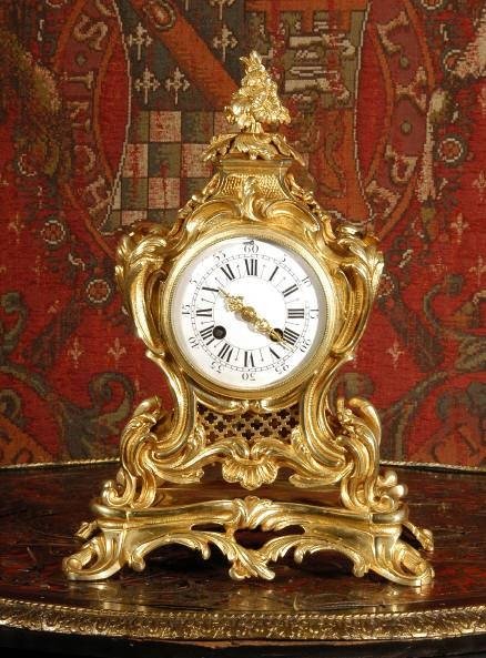 fig 1. ***** SOLD ***** Antique French Rococo Boudoir Table Clock ~ Samuel Marti